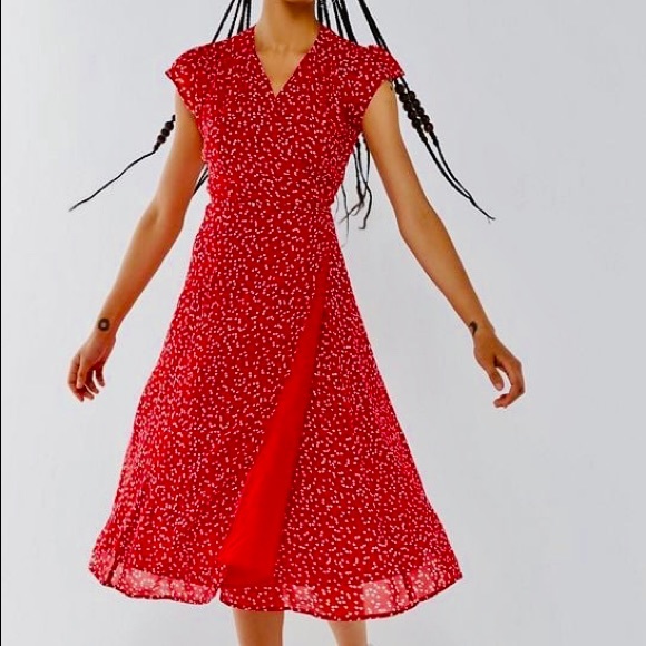 Urban Outfitters Red Hearts Wrap Dress - Picture 2 of 7